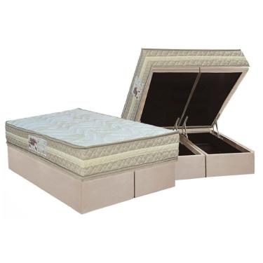 Imagem de Cama Box Baú Queen: Colchão Ortopédico Paropas Ag65 Master Clean + Base Crc Suede Clean...