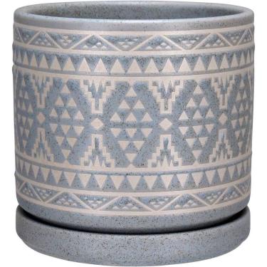Imagem de Cachepô Vaso Decorativo Home&co Cerâmica 11x11x11cm Cinza