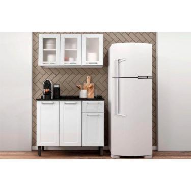 Imagem de Cozinha Completa Múltipla 2 Peças (Aéreo+Gabinete) Branco - Bertolini