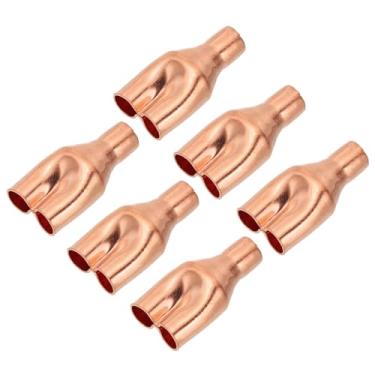 Imagem de PATIKIL 5/40.6 cm x 5/40.6 cm x 5/40.6 cm ID Tee Y Tipo Conexão de cobre, 6 peças Junta de soldagem Split Union Interseção para HVAC, sistema de refrigeração de ar condicionado