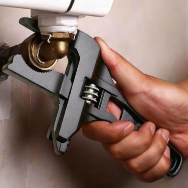 Imagem de Chaves curtas ajustáveis, chave inglesa de abertura grande para porca de tubo de lavatório de banheiro (6-68 mm) - preta