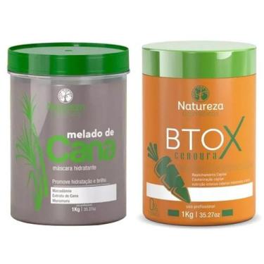 Imagem de Kit Máscara de Hidratação Melado De Cana + Botox de Cenoura Sem Formol