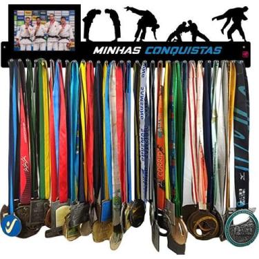 Imagem de Porta Medalha Judo Masculino com Porta Retrato 61cm Comprimento - QUAD