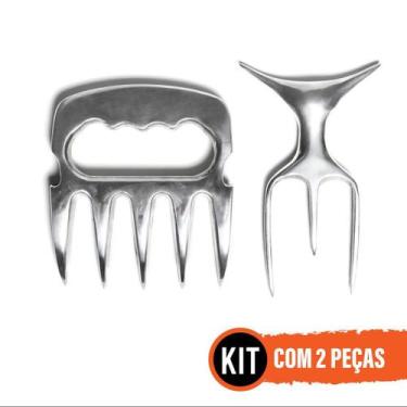 Imagem de Garra De Urso  + Garfo Tridente Metal Alumínio Churrasco Top - Tribosh