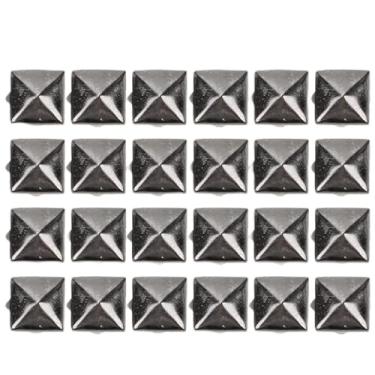 Imagem de RiToEasysports Rebites de Latão Premium, 400 Conjuntos de Pinos Quadrados, Acessórios de Couro 4mm-7mm para Sapatos, Chapéus, Jaquetas (Prata Preto #21)