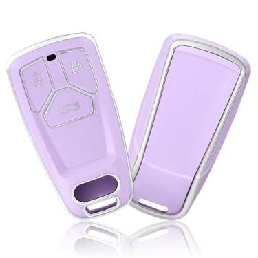 Imagem de Capa para chave Audi Key Fob, capa especial de TPU macio para Audi A3, A4, A5, A6, Q5, Q7, TT, TTS TT-RS SQ5, SQ7, R8, S5, RS4, RS5, acessórios de carro, suporte protetor de chave inteligente.