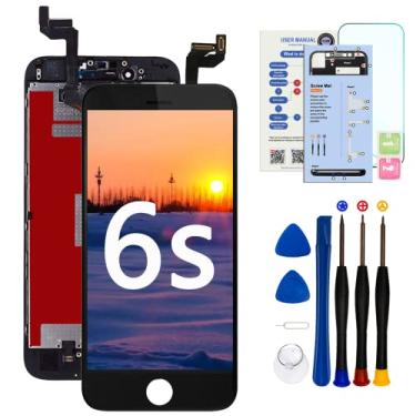 Imagem de 1 peça para iPhone 6S /7G/8G 4,7" tela de reposição preta, tela LCD sensível ao toque digitalizador completo, com kit de ferramentas de reparo (preto, para iPhone 6S (A1633, A1688, A1700))