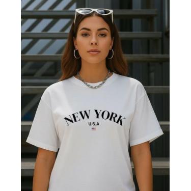 Imagem de Camiseta Blusinha Tshirt Feminina Nyc New York Algodão - streetwear ny