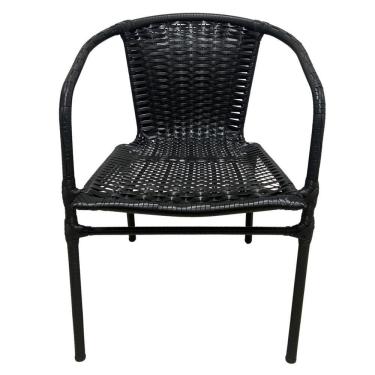 Imagem de Cadeira Ravena Poltrona Junco área Jardim Terraço Deck Preto