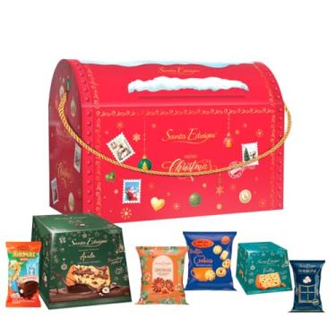 Imagem de Cesta De Natal Kit Natalino Santa Claus Box Santa Edwiges