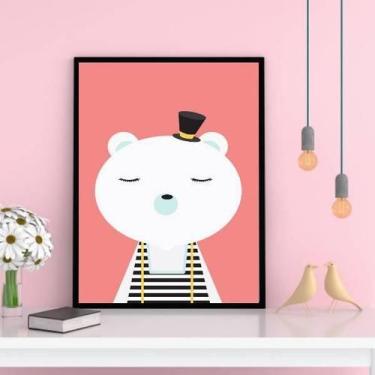 Imagem de Quadro Decorativo Ursinho De Circo Moldura Preta 24X18Cm - Quadros On-