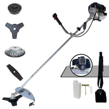 Imagem de Roçadeira Multifuncional TBC43H Toyama À Gasolina 43cc 1,7HP Alta Rotação Com Carretel Nylon + Faca 2 Pontas + Faca 3 Pontas + Escova de Aço 38 Cerdas