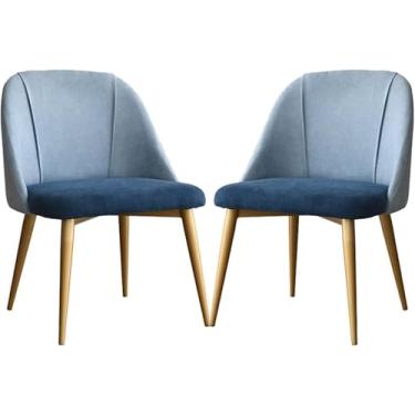 Imagem de EESCZVGBDX Conjunto de 2, pernas modernas de ferro forjado, quarto, sala de casamento, varanda, sofá, cadeira, penteadeira, mesa, maquiagem, algodão, linho, cadeira de jantar