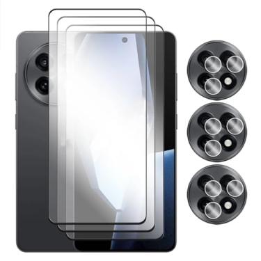 Imagem de Para OnePlus 13R, filme protetor de lente HD com cola 2.5D com cobertura completa de vidro temperado 6in1