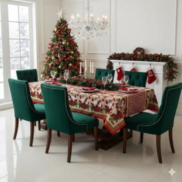 Imagem de TOALHA DE MESA NATAL LINHÃO LINHO RUSTICO NATALINA (NOEL FLORAL, 1.40X3.00)