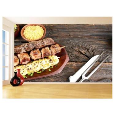 Imagem de Papel De Parede Alimentos Carne Churrasco Bife 3,5M Al276 - Você Decor