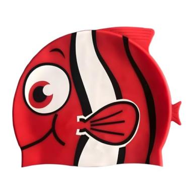 Imagem de Touca de Natação Infantil de Silicone Hipoalergênica Confortável Fácil de Colocar Sem Látex Diversas Cores Escolha a Sua Cor Favorita (Vermelho)