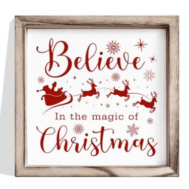 Imagem de Placa de madeira engraçada de Natal, decoração de escritório doméstico, decoração de parede de cubículo, placa de parede de MDF emoldurada 12