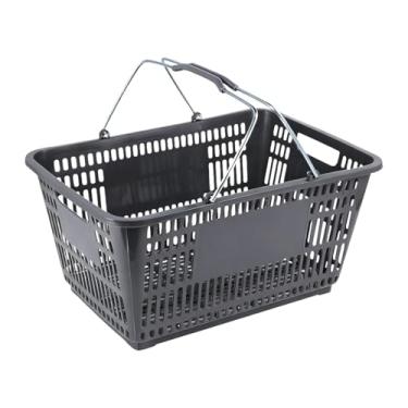 Imagem de Ｂｅｓｇａ Cesta de compras multifuncional para supermercado com alça, ideal para guardar legumes, brinquedos e outros itens embaixo do armário, Cinza