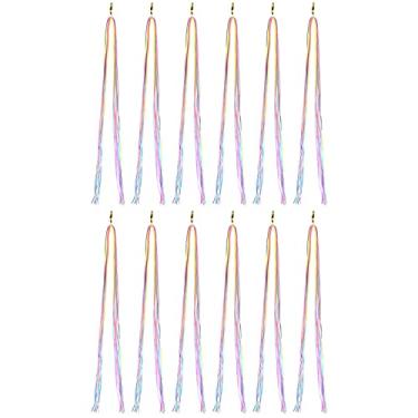 Imagem de Diy trança cabelo corda dreadlocks fio cordas estilo de cabelo acessórios de decoração para festa casamento desfile de moda 12 pçs 4 tipos material corda (Corda de cabelo colorida de 1mm)