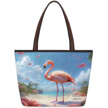 Imagem de Bolsa grande para mulheres animal Firebird Beach Sea Work Cloth Bags com zíper reutilizável mercearia bolsa casual viagem pernoite tote bolsas adequadas para viagens, trabalho, férias, praia, compras