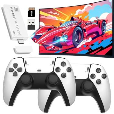 Imagem de 2025 Retro Gaming Console - 64GB Game Stick with 20,000+ Games, Plug & Play Video Games 4K HDMI Output + 2 Controllers for TV Retro Game Console 2.4GHz
