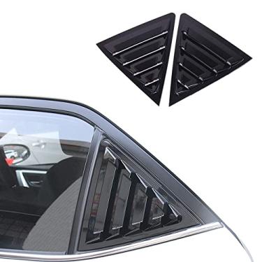Imagem de BOYOUS 2 peças ABS estilo de corrida traseiro persianas laterais persianas de ventilação de ar em U capa de decoração externa acessórios para Toyota Corolla 2014-2019, não serve para 2019 Corolla Hatchback (preto brilhante)