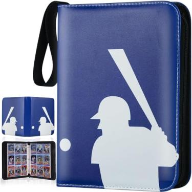 Imagem de Álbum para Cartões de Beisebol com 900 Bolsos, Porta-Cartões com Capa Removível, Álbum de Fotos Colecionável Azul à Prova d'Água