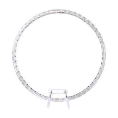 Imagem de KiBcsLic Bastidor de Bordado Decorativo Leve em Acrílico com Mola de 21cm para Quilting e Casamentos, Claro