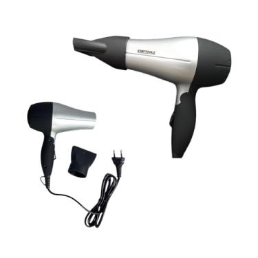 Imagem de Secador de Cabelo Portátil 1200W, Bivolt, Cinza, PP, 2 Velocidades, 335g, para Dia A Dia Viagens Bolsa Academia Escritório