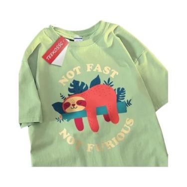 Imagem de Camiseta Oversized Com Estampa De Bicho-Preguiça, Estilo Hip Hop, Mang