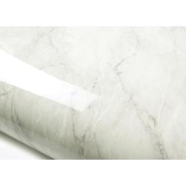 Imagem de ROSEROSA Retire e cole papel de parede autoadesivo de mármore falso brilhante, acabamento de moldagem de bancada PGS4133