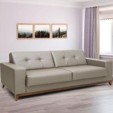 Imagem de Sofá 4 Lugares Herval Safira Sintético Caqui, 240 cm