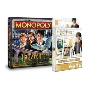 Imagem de COMP KIT 2x Jogos Harry Potter  Monopoly Hogwarts + Desafio das Horcru