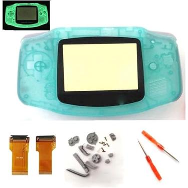 Imagem de Capa de invólucro completo cabo flexível adaptador retroiluminado para Nintendo Game Boy Advance GBA AGS 001 Mod kit de substituição edição Noctilucente, verde luminoso