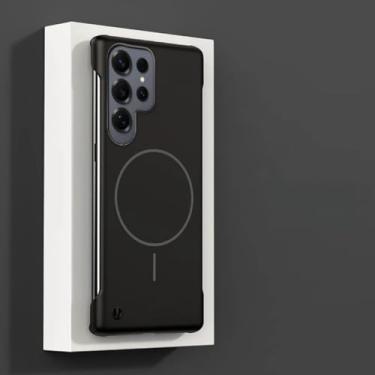 Imagem de Capas magnéticas para celular Samsung Galaxy S25 S24 S23 S22 Ultra Plus S25 (para Galaxy S24 FE/Preto)