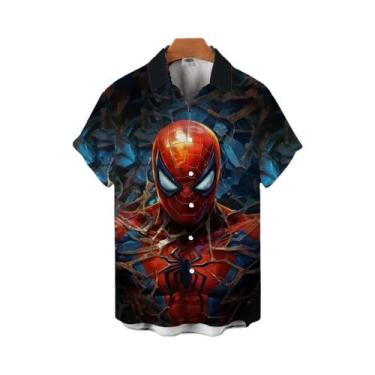 Imagem de Camisas Havaianas Do Homem-Aranha Para Homens E Mulheres, Roupas Casua