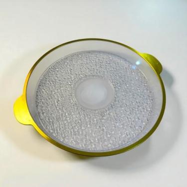 Imagem de Bandeja Decorativa Acrílica Cristal Luxo Retangular — Bandeja de Servir Transparente para Mesa Cozinha Quarto (Redonda 22 x 19 cm)