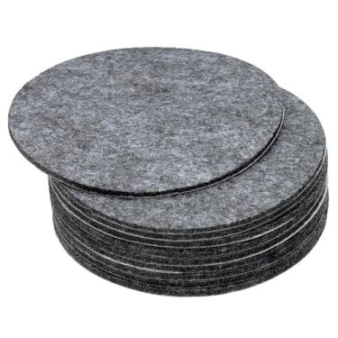 Imagem de Feltro de base de lâmpada de 6 cm de diâmetro, pacote com 10 2 mm de espessura, adesivo redondo, macio, antiderrapante, antiarranhões, feltro para lâmpada, móveis, artesanato, cinza