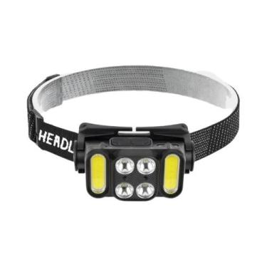 Imagem de Lanterna De Cabeça LED Recarregável Com Sensor COB, Bateria Integrada,