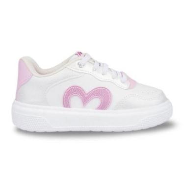Imagem de Tênis Infantil Menina Pampili XP 24 Coração Branco e Rosa-Feminino