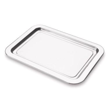 Imagem de Bandeja Inox Hospitalar 28x42 Cm Multiuso Esterilização Aço Inoxidavel