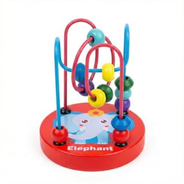 Imagem de Brinquedo Educativo Aramado Montessoriano Montanha Russa Circular Infantil Coordenação Motora Cores e Formas (Vermelho Elephant)