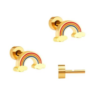 Imagem de Brincos De Coração De Acrílico Fofos Para Meninas LUXUKISSKIDS Joias D