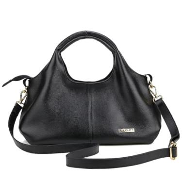 Imagem de Mr. Gutt Bolsa de Couro Feminina, Tiracolo, Preta, 36,5 x 30 cm (preta)