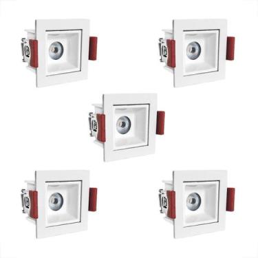 Imagem de 5 Spot Embutido Mini Led Downlight Recuado Sala 3000K Bet55 - Acende a