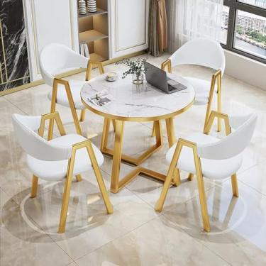 Imagem de Conjunto de mesa redonda e cadeira de clube de recepção de escritório, mesa de negociação e cadeira, mesa de centro de sala de conferências, conjunto de mesa de jantar, mesa de lazer (cor: 17, tamanho