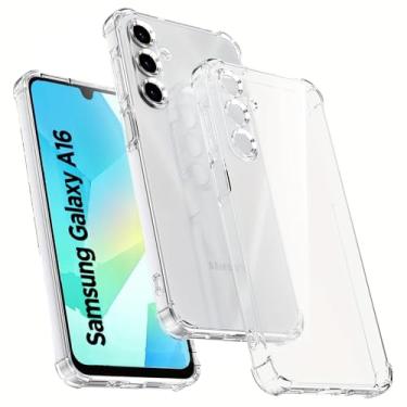 Imagem de Adequada para Samsung Galaxy A16 4G/5G capa de telefone transparente, capa de silicone TPU macio transparente [amortecedor de cantos reforçados], proteção transparente à prova de choque # para Samsung