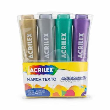 Imagem de Marca Texto 4 Cores Metálica Fantasia Metallic Acrilex 06709 Metálica