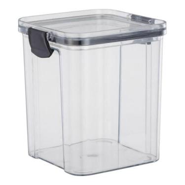 Imagem de Pote Hermético Quadrado 900ml com Tampa Trava - Organização Prática na